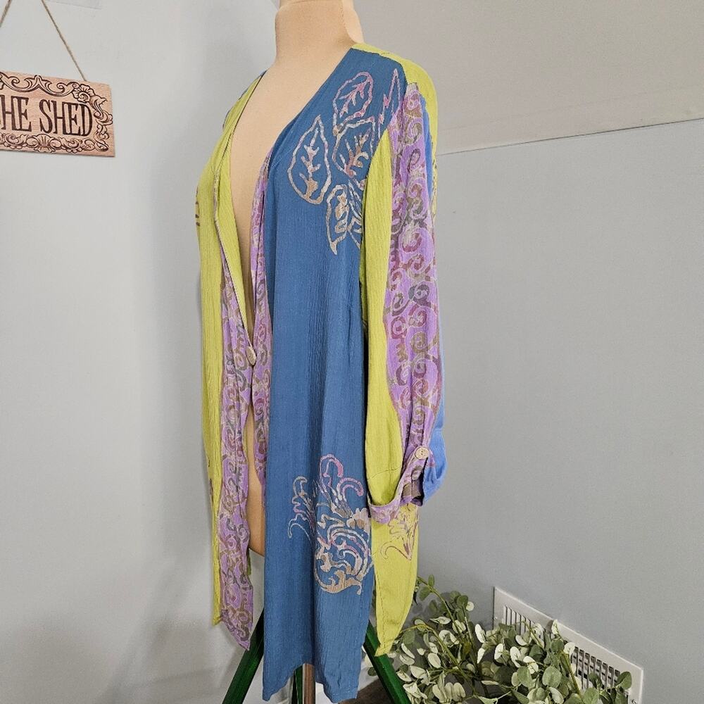 Soft Surroundings Cardigan Womens Large Kimono Colorful Boho Gypsy Hippie Cardi - Picture 5 of 15